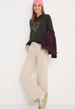 Cecil Shirts*Hoodie mit Schmucksteinen raw khaki