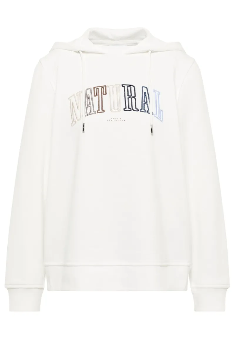 Cecil Pullover & Sweatshirts*Hoodie mit Wording vanilla white