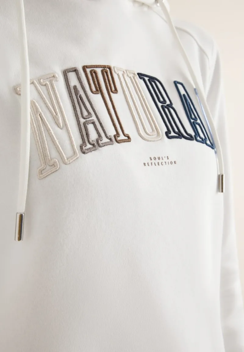 Cecil Pullover & Sweatshirts*Hoodie mit Wording vanilla white