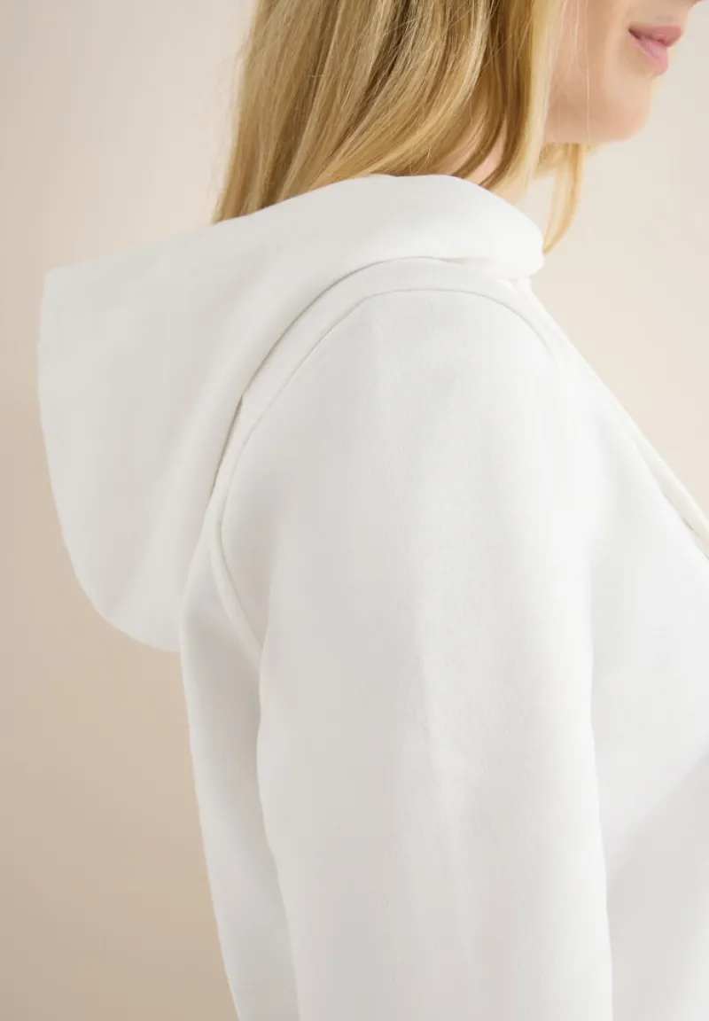 Cecil Pullover & Sweatshirts*Hoodie mit Wording vanilla white