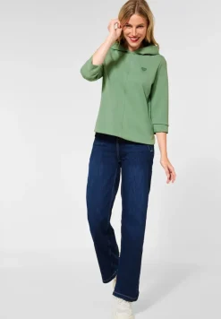 Street One Pullover & Sweatshirts*Hoodie Shirt mit Kapuze washed olive