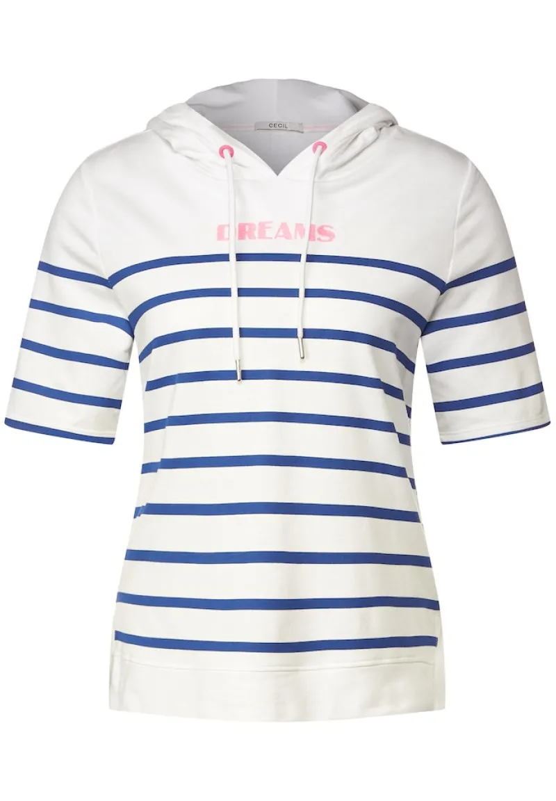 Cecil Shirts*Hoodie Streifenshirt vanilla white