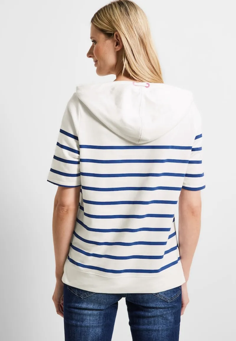 Cecil Shirts*Hoodie Streifenshirt vanilla white