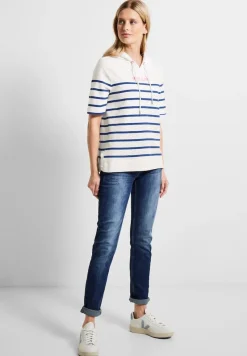 Cecil Shirts*Hoodie Streifenshirt vanilla white