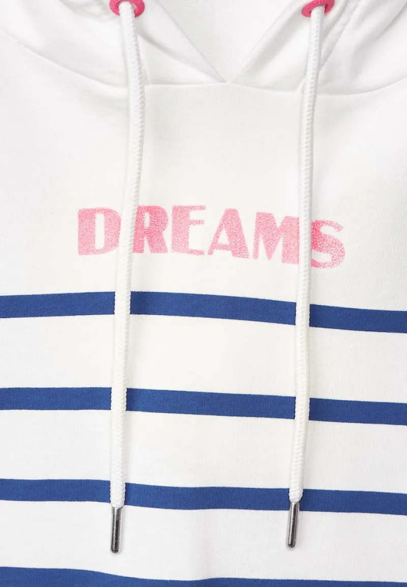Cecil Shirts*Hoodie Streifenshirt vanilla white