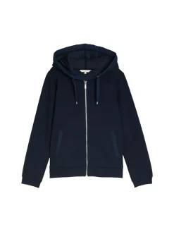 Tom Tailor Pullover & Sweatshirts*Hoodie Sweatjacke aus Scuba sky captain blue