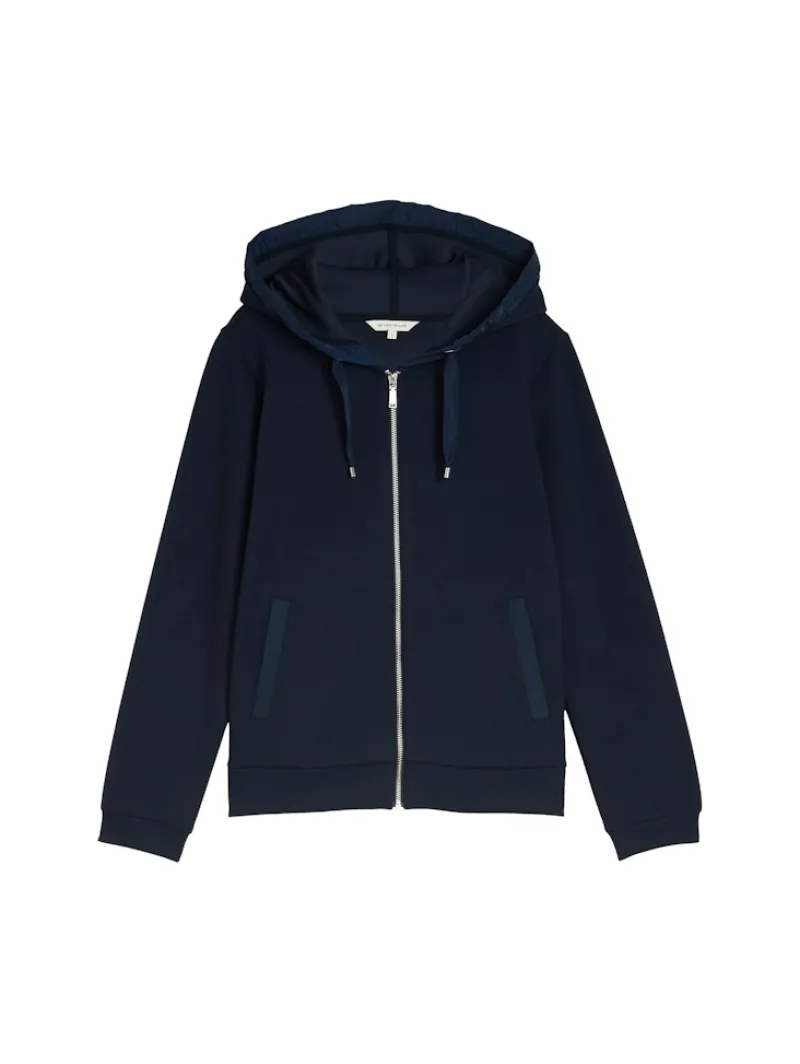 Tom Tailor Pullover & Sweatshirts*Hoodie Sweatjacke aus Scuba sky captain blue