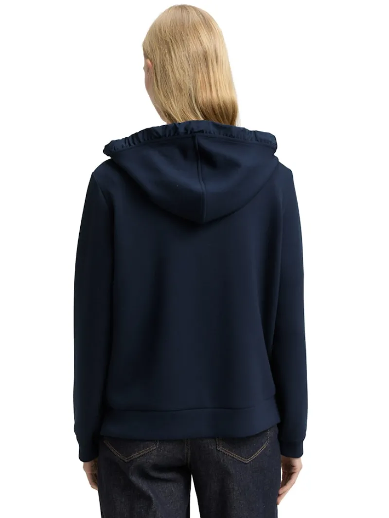 Tom Tailor Pullover & Sweatshirts*Hoodie Sweatjacke aus Scuba sky captain blue