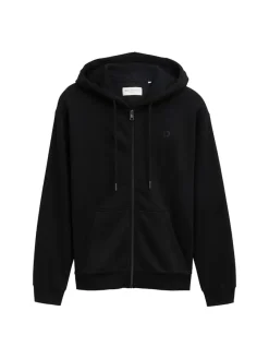 Tom Tailor Denim Pullover & Sweatshirts*Hoodie Sweatjacke mit Logo-Print Black