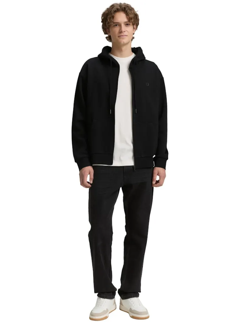 Tom Tailor Denim Pullover & Sweatshirts*Hoodie Sweatjacke mit Logo-Print Black