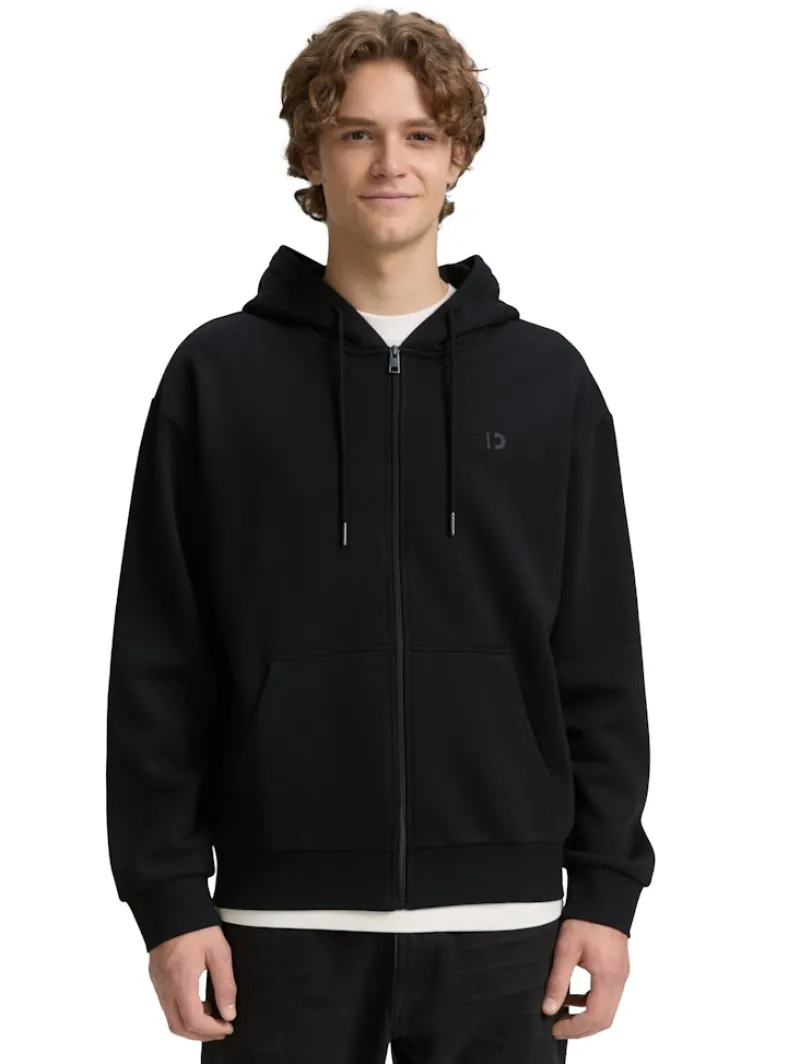 Tom Tailor Denim Pullover & Sweatshirts*Hoodie Sweatjacke mit Logo-Print Black