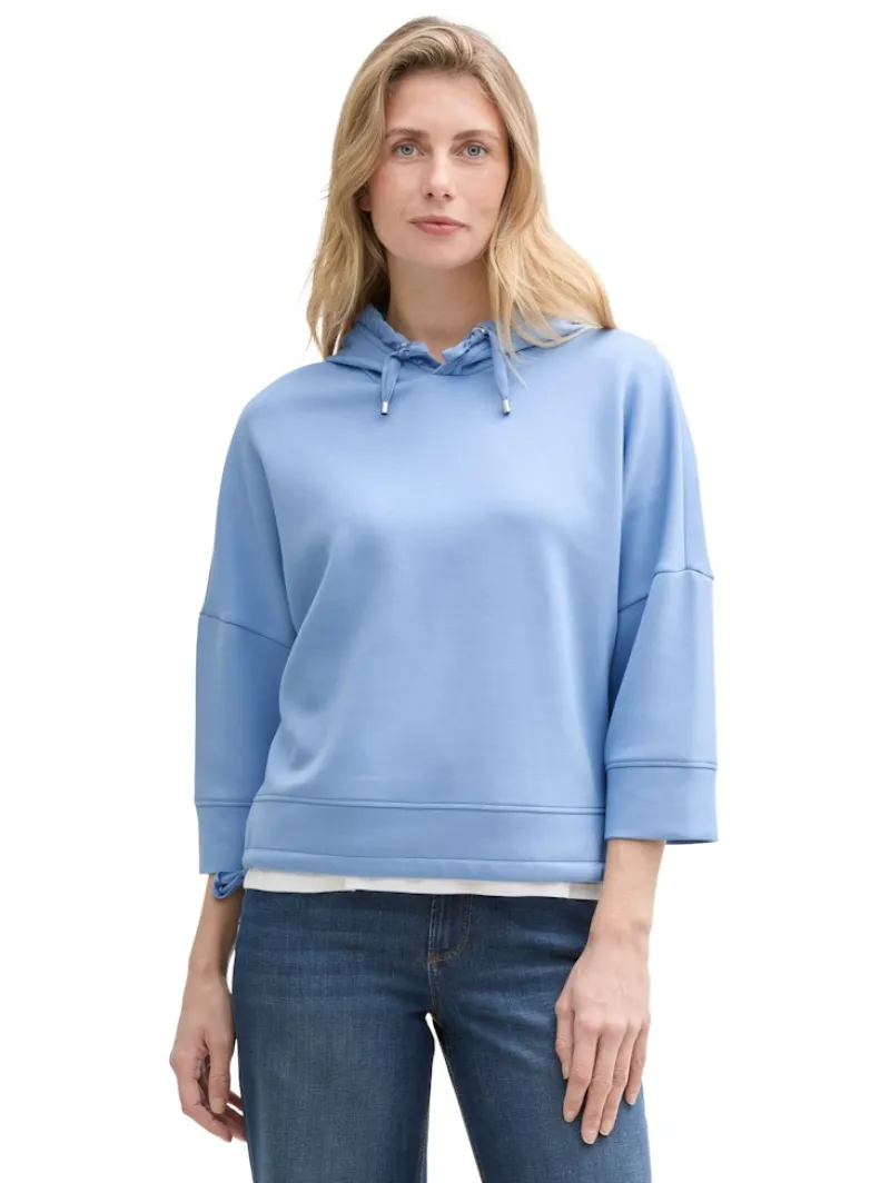 Tom Tailor Pullover & Sweatshirts*Hoodie Sweatshirt aus Scuba flawless blue