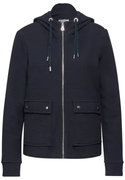 Street One Pullover & Sweatshirts*Hoodie-Jacke night sky blue