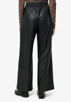 Zero Hosen*Hose in Lederoptik weites Bein 30 Inch black beauty