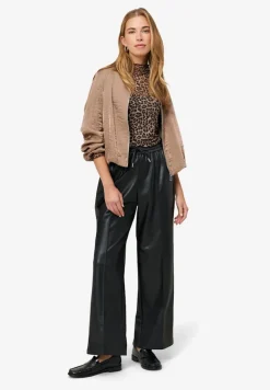 Zero Hosen*Hose in Lederoptik weites Bein 30 Inch black beauty
