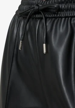 Zero Hosen*Hose in Lederoptik weites Bein 30 Inch black beauty