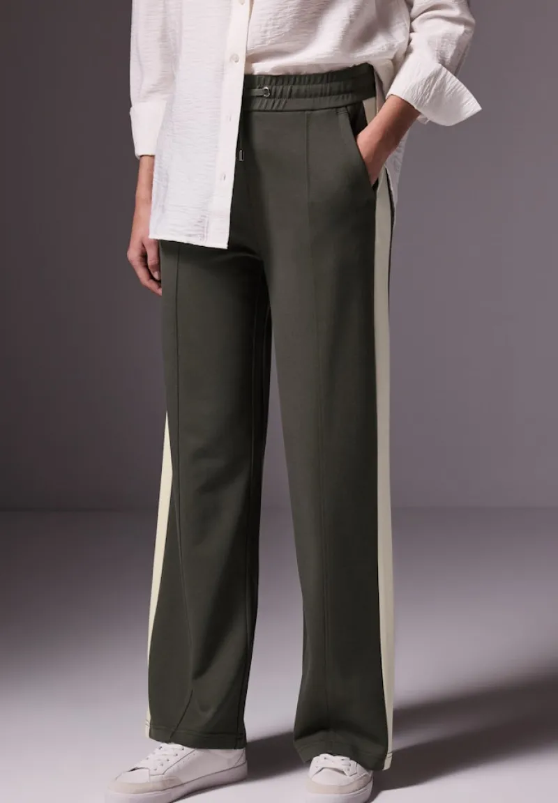 STREET ONE STUDIO Hosen*Hose mit Kontrast-Streifen nightfall green