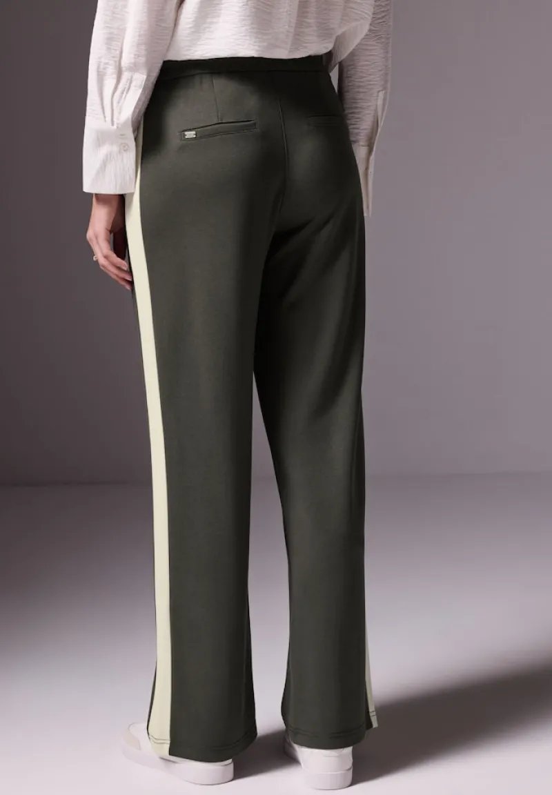 STREET ONE STUDIO Hosen*Hose mit Kontrast-Streifen nightfall green