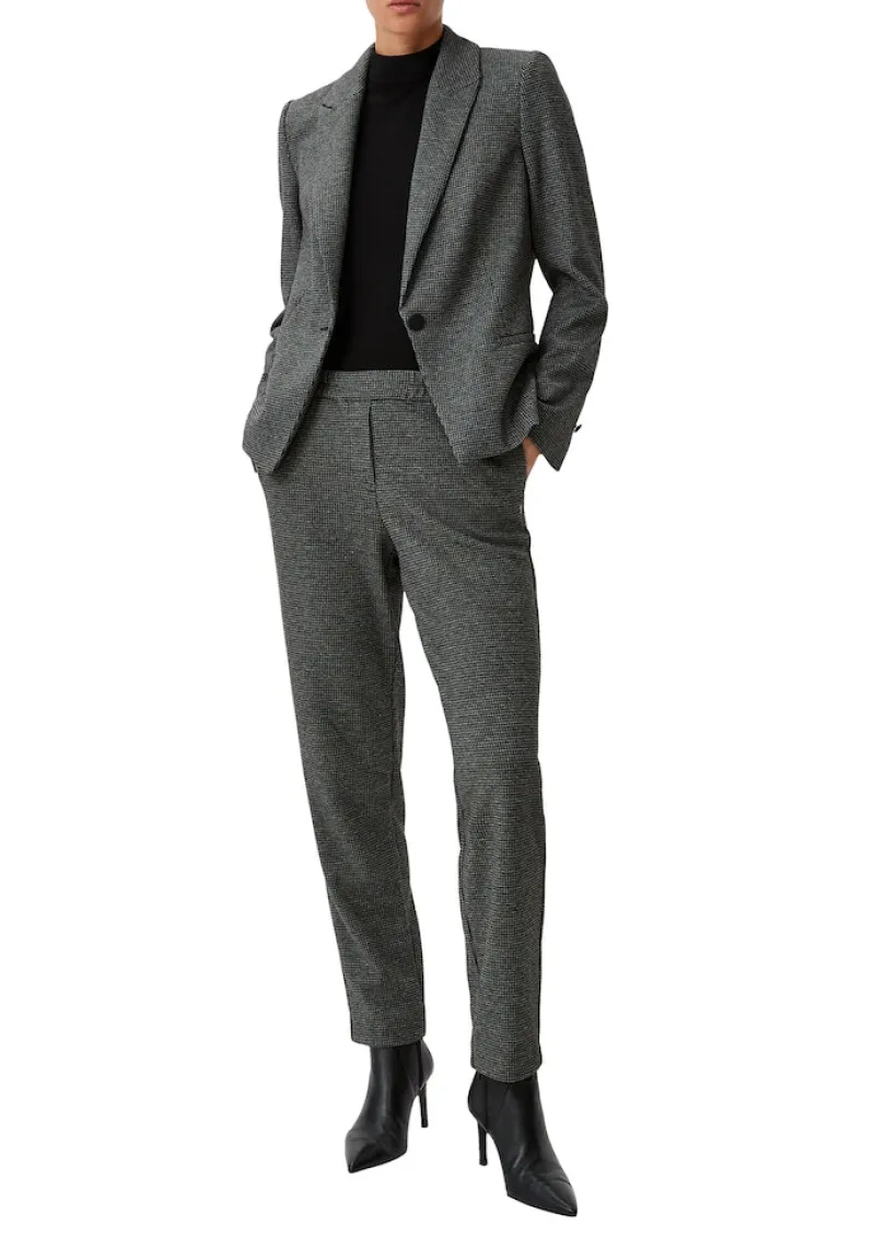 Comma Hosen*Hose mit Pepita-Muster Schwarz