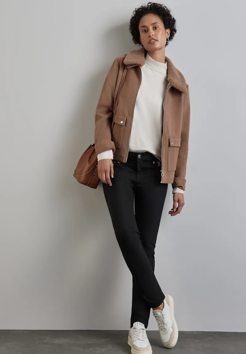 Street One Hosen*Hose mit Zipper Details Black