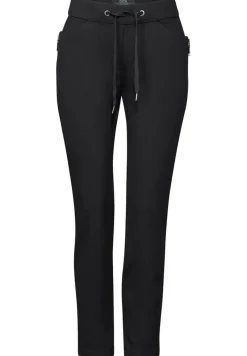 Cecil Hosen*Hose mit Zipper Details Black