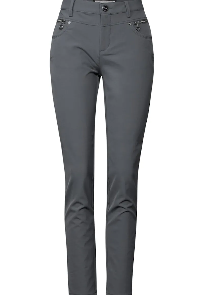 Street One Hosen*Hose mit Zipper Details storm grey