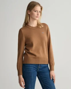 Gant Pullover & Sweatshirts*Icon G Rundhalspullover aus Baumwolle roasted walnut