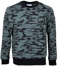 Calvin Klein Pullover & Sweatshirts*ICONIC ABSTRACT SWEATSHIRT print balsam ck black