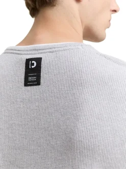 Tom Tailor Denim Pullover & Sweatshirts*2-in-1 Strickpullover aus Baumwolle light stone grey melange