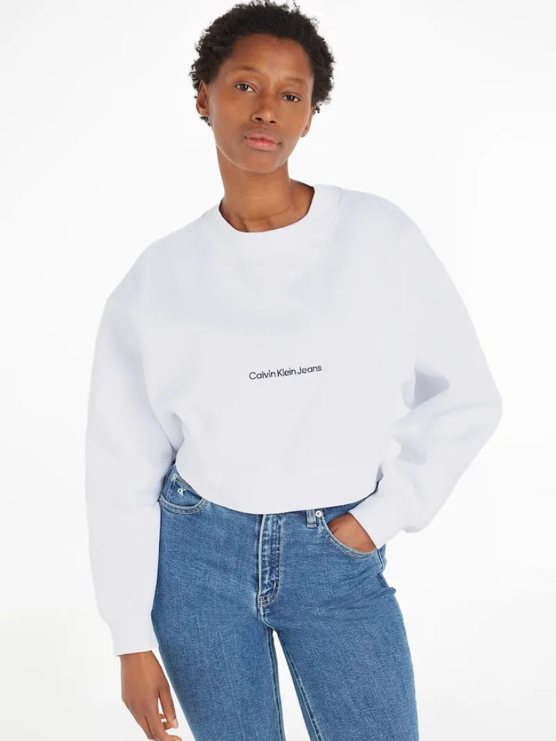 Calvin Klein Jeans Pullover & Sweatshirts*INSTITUTIONAL MOCK NECK Bright White