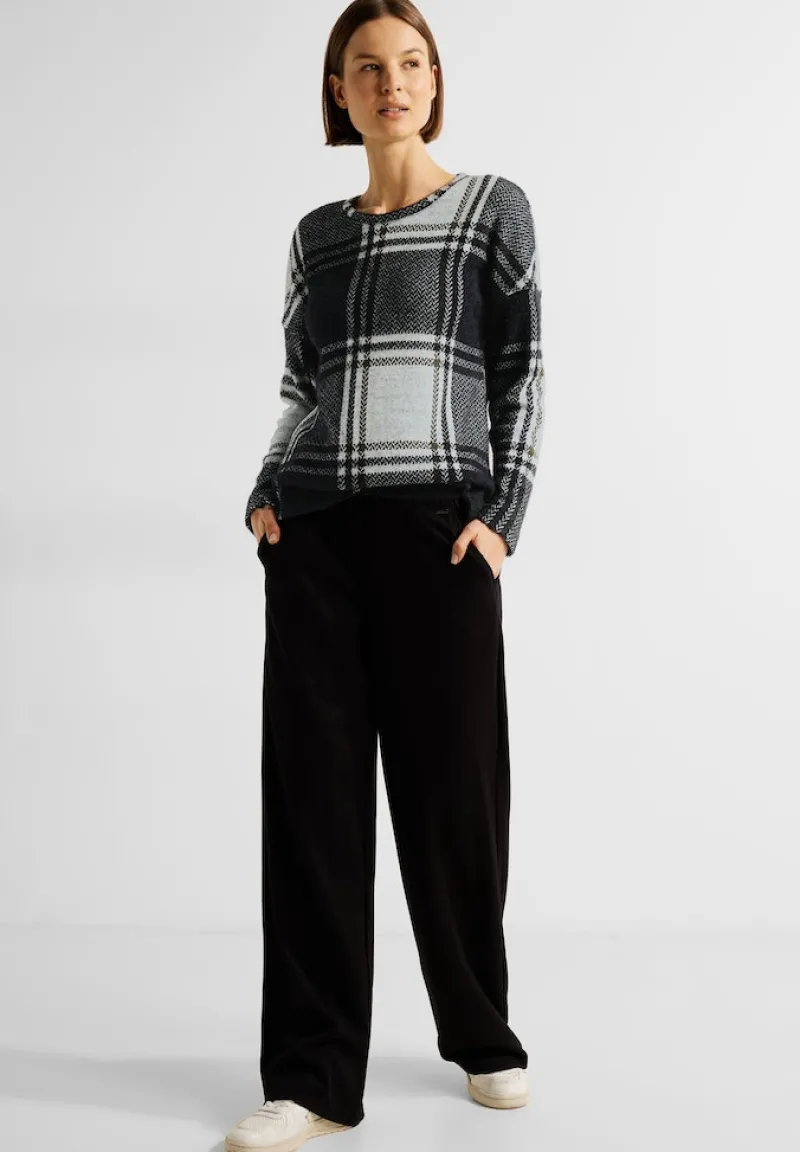 Cecil Shirts*Jacquard Karoshirt Black