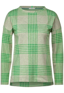 Cecil Shirts*Jacquard Karoshirt Celery Green