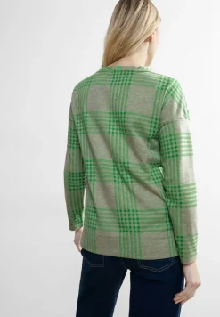 Cecil Shirts*Jacquard Karoshirt Celery Green