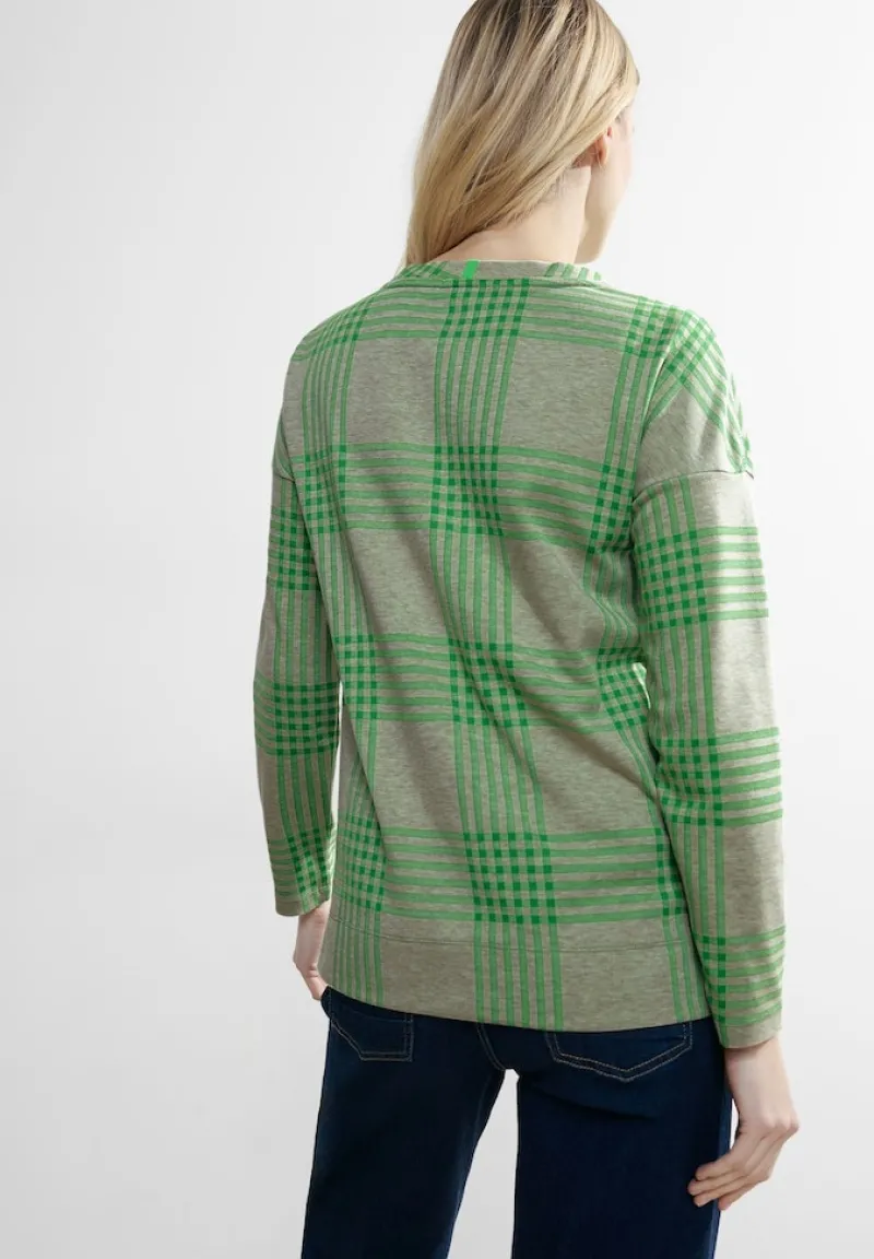 Cecil Shirts*Jacquard Karoshirt Celery Green