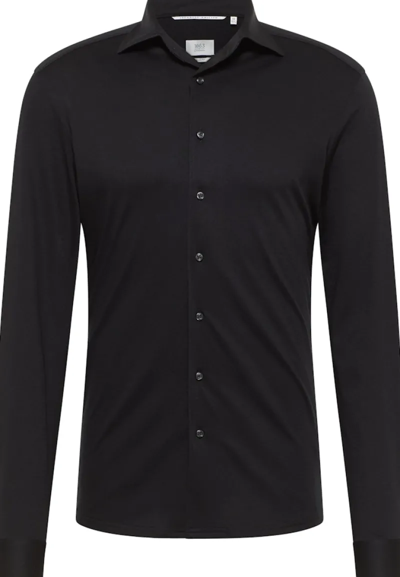 ETERNA Hemden|Big Boys*Japanese Knitted Single-Jersey Langarm Schwarz