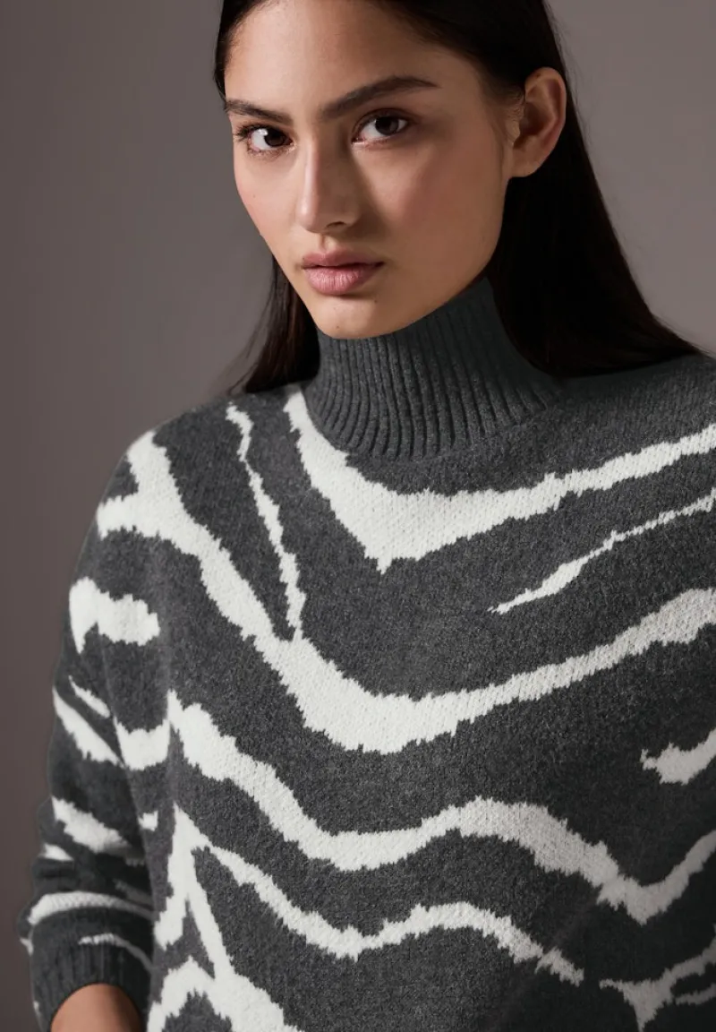 STREET ONE STUDIO Pullover & Sweatshirts*Jaquard Pullover gravel grey mel.