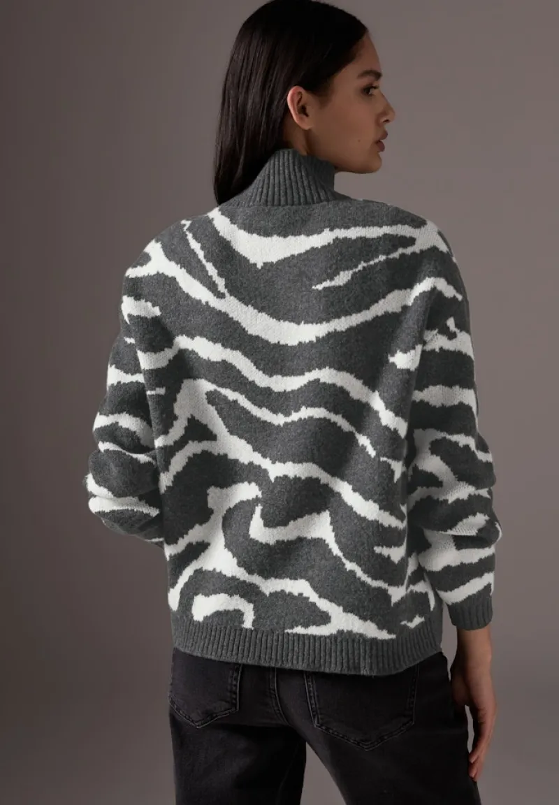 STREET ONE STUDIO Pullover & Sweatshirts*Jaquard Pullover gravel grey mel.