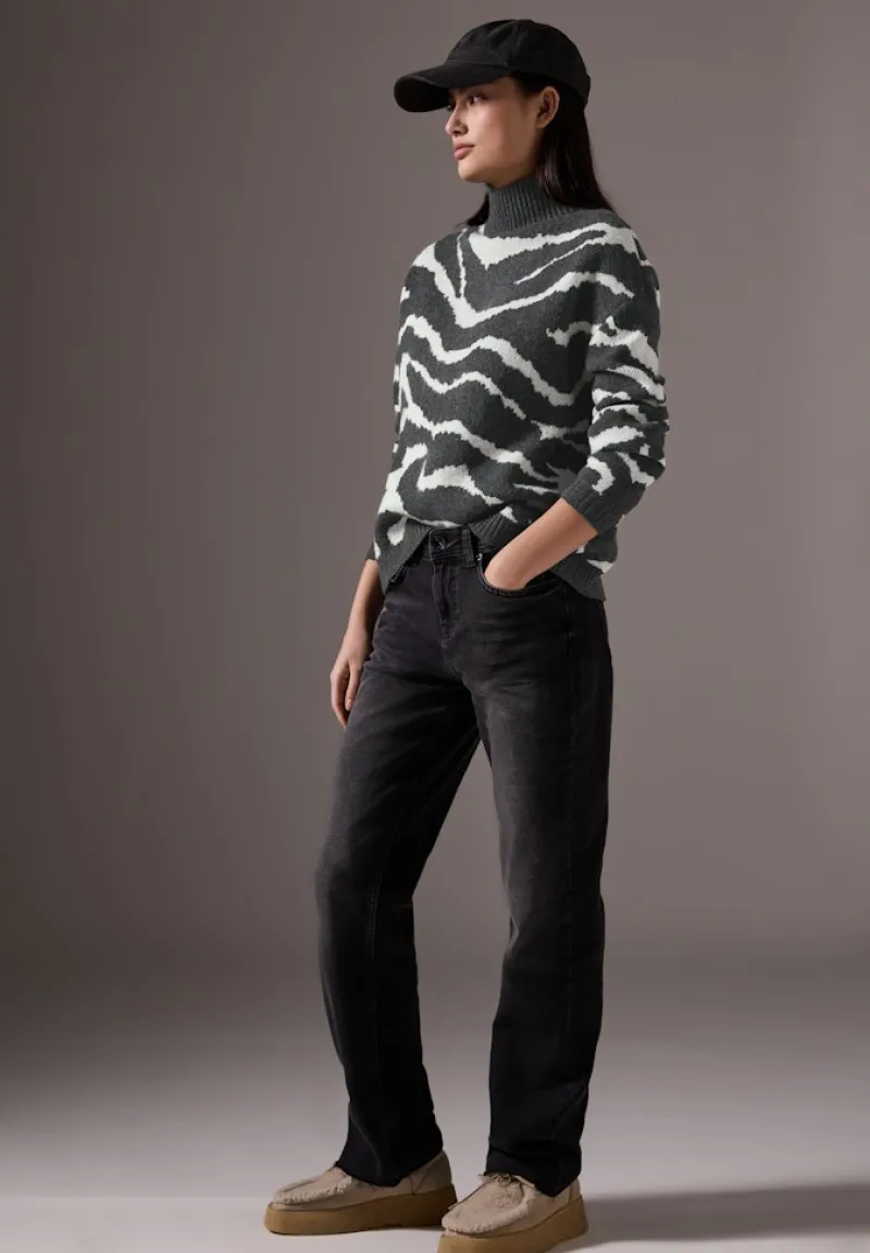 STREET ONE STUDIO Pullover & Sweatshirts*Jaquard Pullover gravel grey mel.