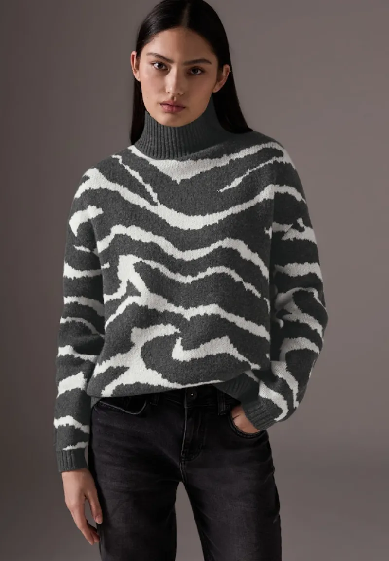 STREET ONE STUDIO Pullover & Sweatshirts*Jaquard Pullover gravel grey mel.