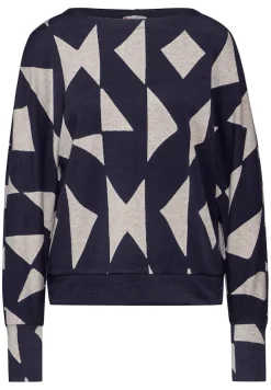 Street One Shirts*Jaquard-Shirt night sky blue