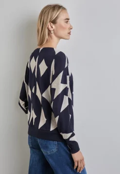 Street One Shirts*Jaquard-Shirt night sky blue