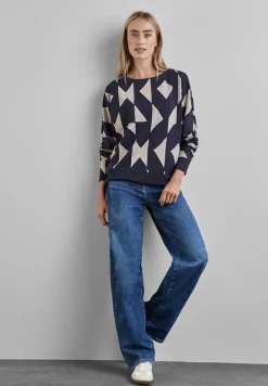 Street One Shirts*Jaquard-Shirt night sky blue