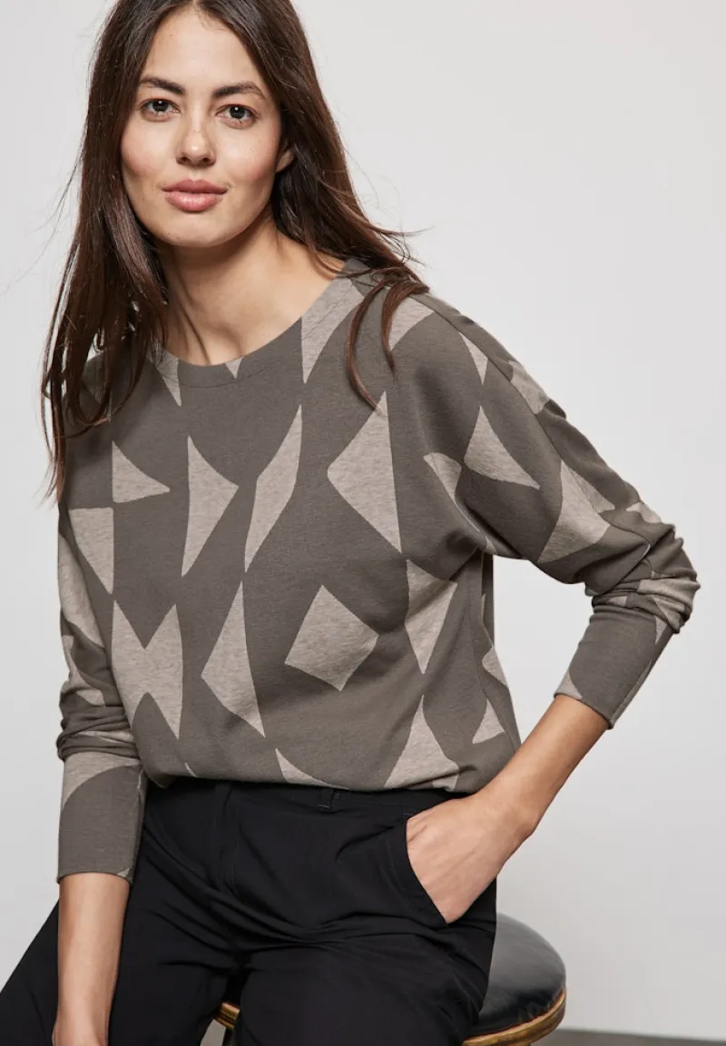 Street One Shirts*Jaquard-Shirt rich mocha