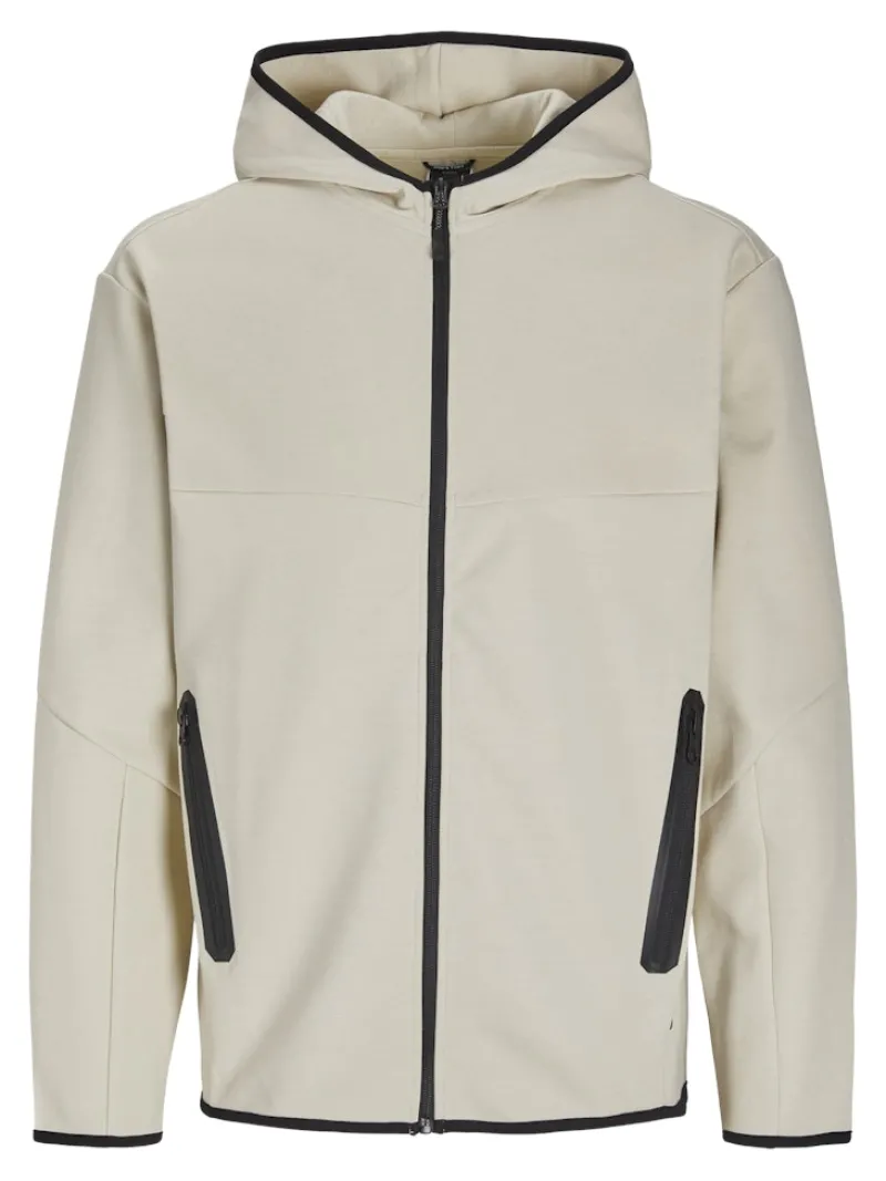 Jack & Jones Pullover & Sweatshirts*JCOFUSION SWEAT ZIP HOOD NOOS moonbeam