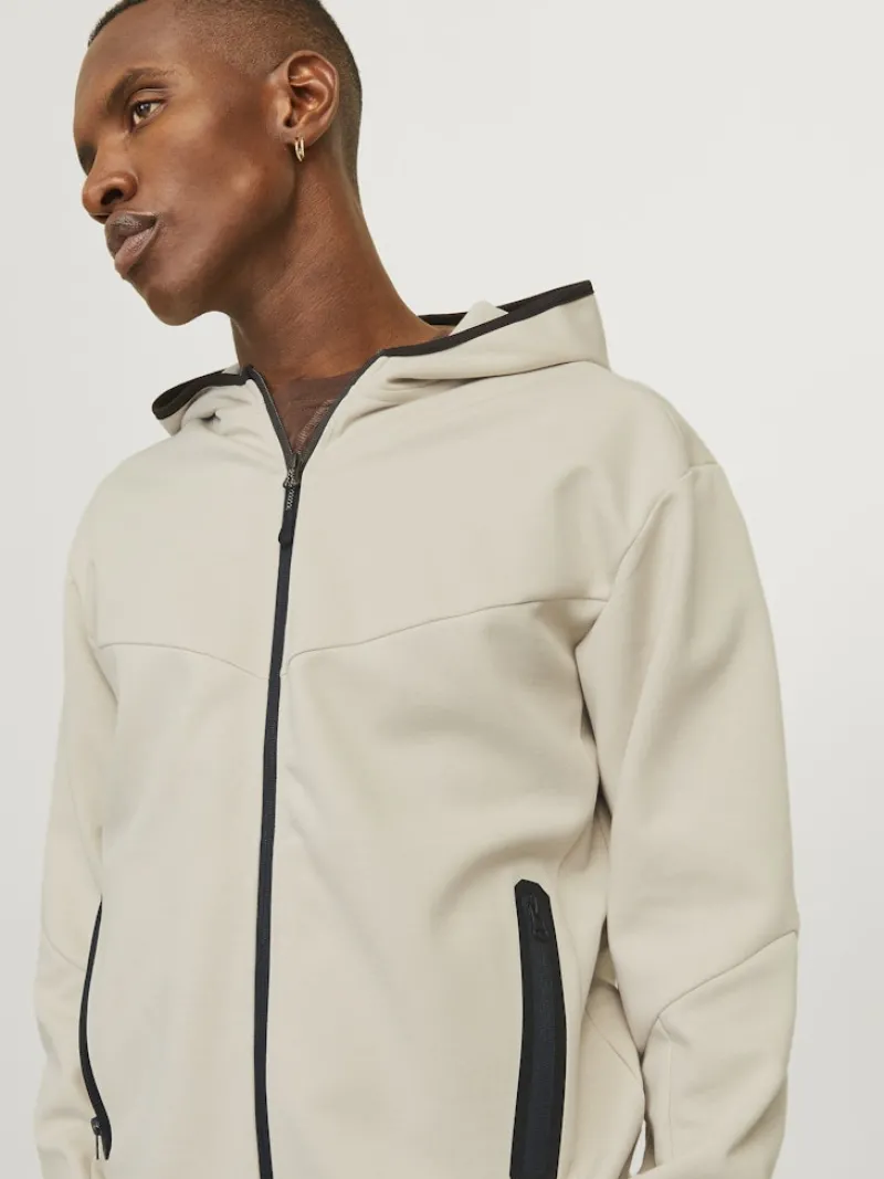 Jack & Jones Pullover & Sweatshirts*JCOFUSION SWEAT ZIP HOOD NOOS moonbeam