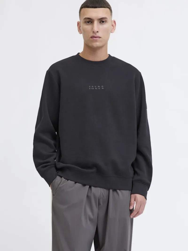 Jack & Jones Pullover & Sweatshirts*JCOPOINT SWEAT BADGE CREW NECK BF Black