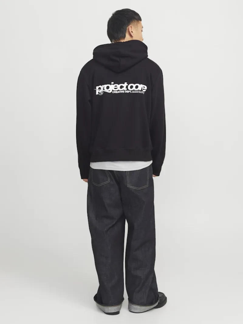 Jack & Jones Pullover & Sweatshirts*JCOUNION PRINT SWEAT HOOD NOOS Black