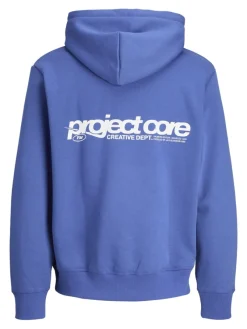 Jack & Jones Pullover & Sweatshirts*JCOUNION PRINT SWEAT HOOD NOOS Beaucoup Blue