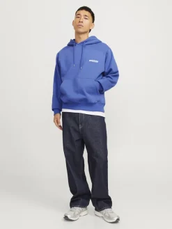 Jack & Jones Pullover & Sweatshirts*JCOUNION PRINT SWEAT HOOD NOOS Beaucoup Blue