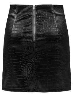 JDY Röcke*ALMA PU CROCO SKIRT WVN Black